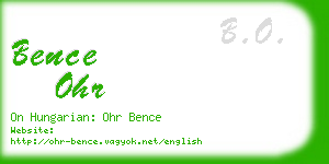 bence ohr business card